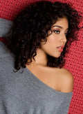 Luxury 150% Heavy Hair Density African American Medium Curly Black 100% Human Hair Full Lace Wig 16 Inches