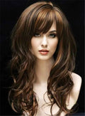 Long Curly Full Bang Synthetic Capless Women Wigs 22 Inches