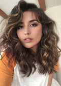 Women's Ombre Brown Natural Looking Syntetic Hair Wigs Blonde Lace Front Wigs 24Inches