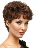 Short Curly Black Women Human Hair Full Lace Wigs 6 Inches