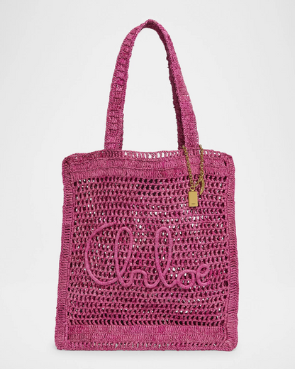 Chloé Summer Banana Tote Bag in Raffia