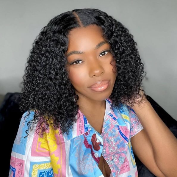 Human hair short hair curly hair Bob wig