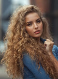 Side Parting Long Curly Lace Front Synthetic Hair Wigs 26 Inches