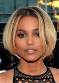 Short Bob Middle Parted Synthetic Hair Straight Wig 12 Inches