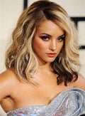 Beyonce Wavy Lob Hairstyle Medium Full Lace Human Hair Wig 14 Inches