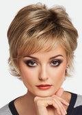 Short Layered Hairstyles Women's Choppy Wavy Human Hair Capless Wigs 10Inch