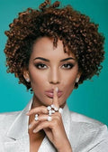 Natural Looking Women's Afro Kinky Curly Synthetic Hair Capless Wigs 10Inch