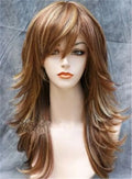 Long Layered Side Fringe Synthetic Capless Wigs 20 Inches