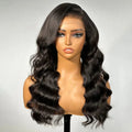Elegant Natural Black Wavy C Part Wig